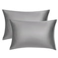 thumbnail image 1 of Unique Bargains Travel Size Silky Satin Zipper Pillowcases Set of 2, 14" x 20", 1 of 7
