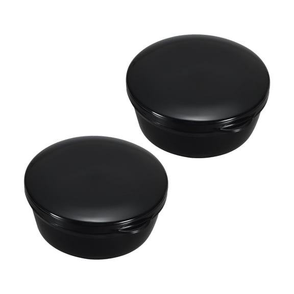 Uxcell Travel Soap Container 2 Pack Round Soap Holder Travel Case Box Black