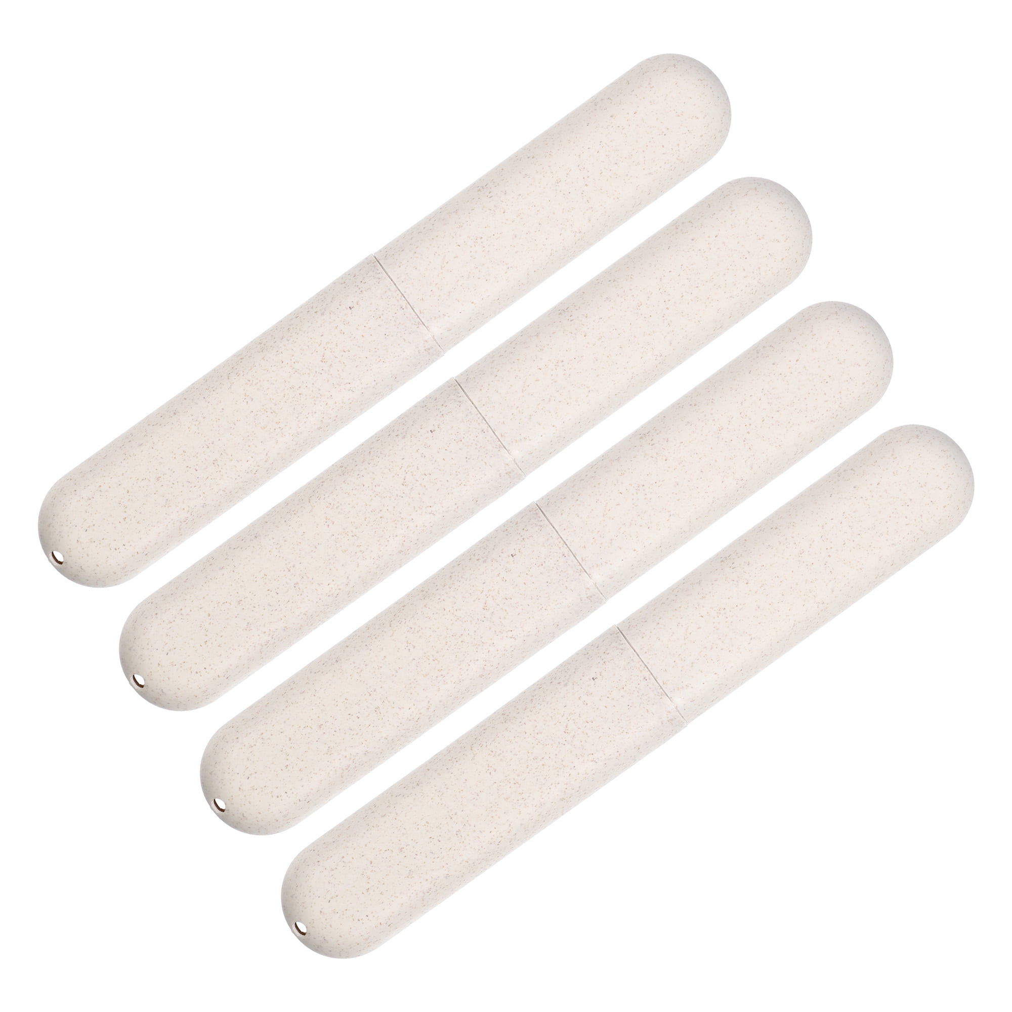 Unique Bargains Traveling Toothbrush Holders PP Toothbrush Case for Travel Beige 42Pcs