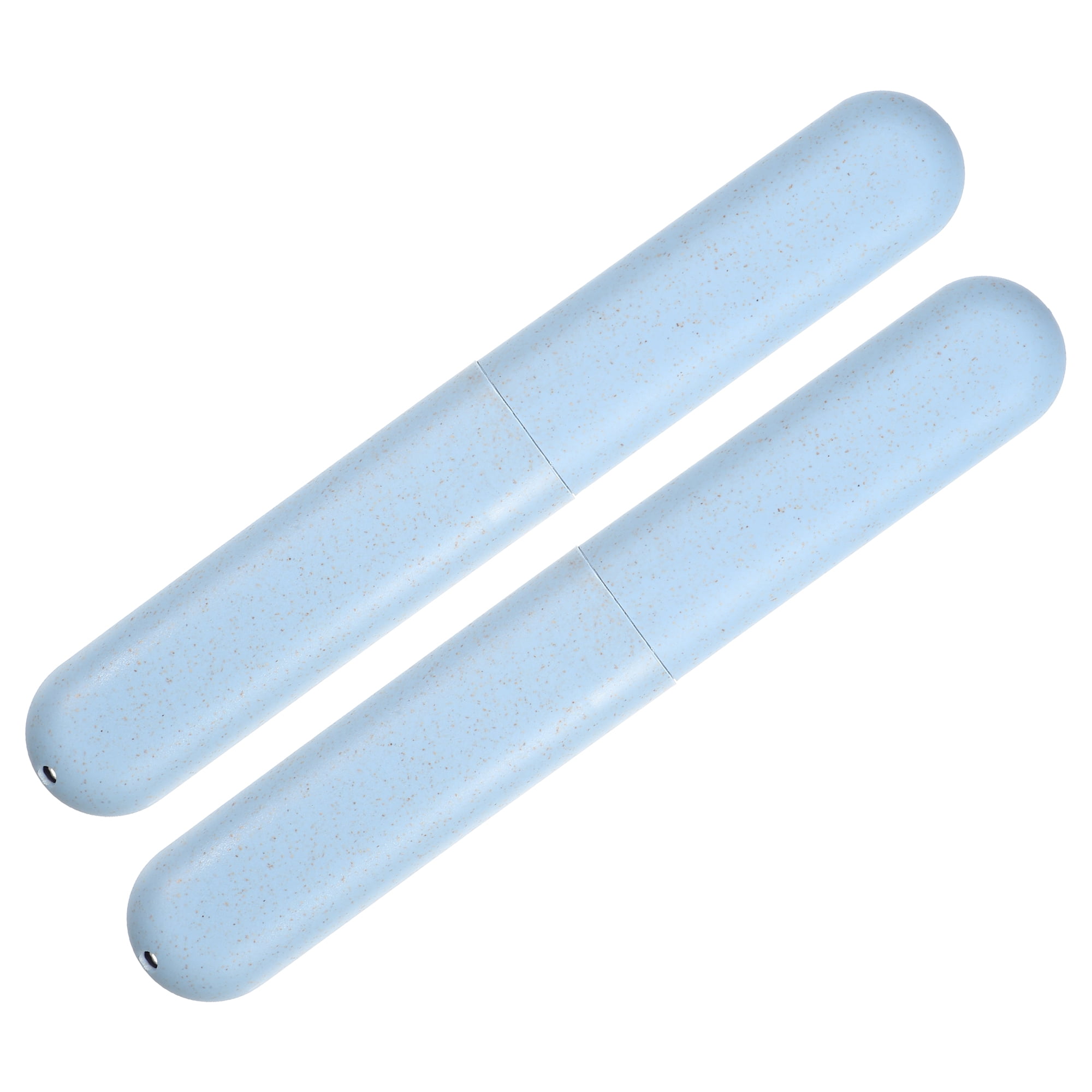 Unique Bargains Traveling Toothbrush Holders PP Toothbrush Case for Travel Blue 2Pcs
