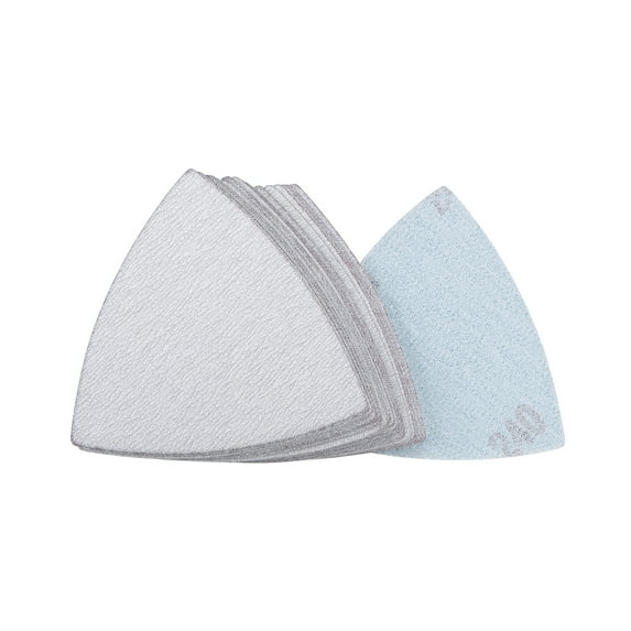 Unique Bargains Triangle Detail Sander Sandpaper Hook and Loop 3-1/2 Inch Sanding Pad White Abrasive 400 Grit 24 Pcs