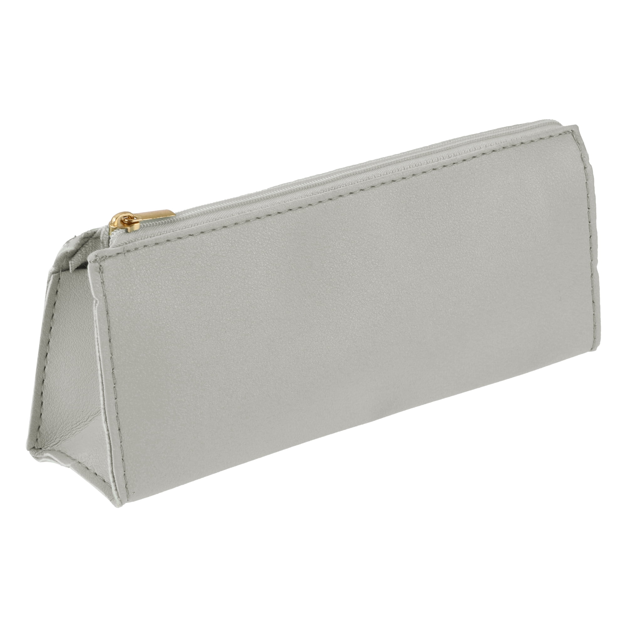 Unique Bargains Triangle Pencil Pouch Portable Stationery Bag Gray