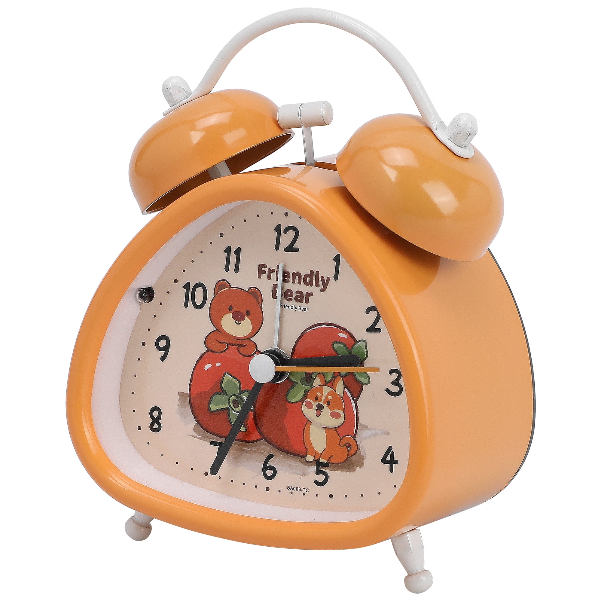 Unique Bargains Triangle Shape Alarm Clock Orange 4.4"L x 2.2"W x 3.4"H