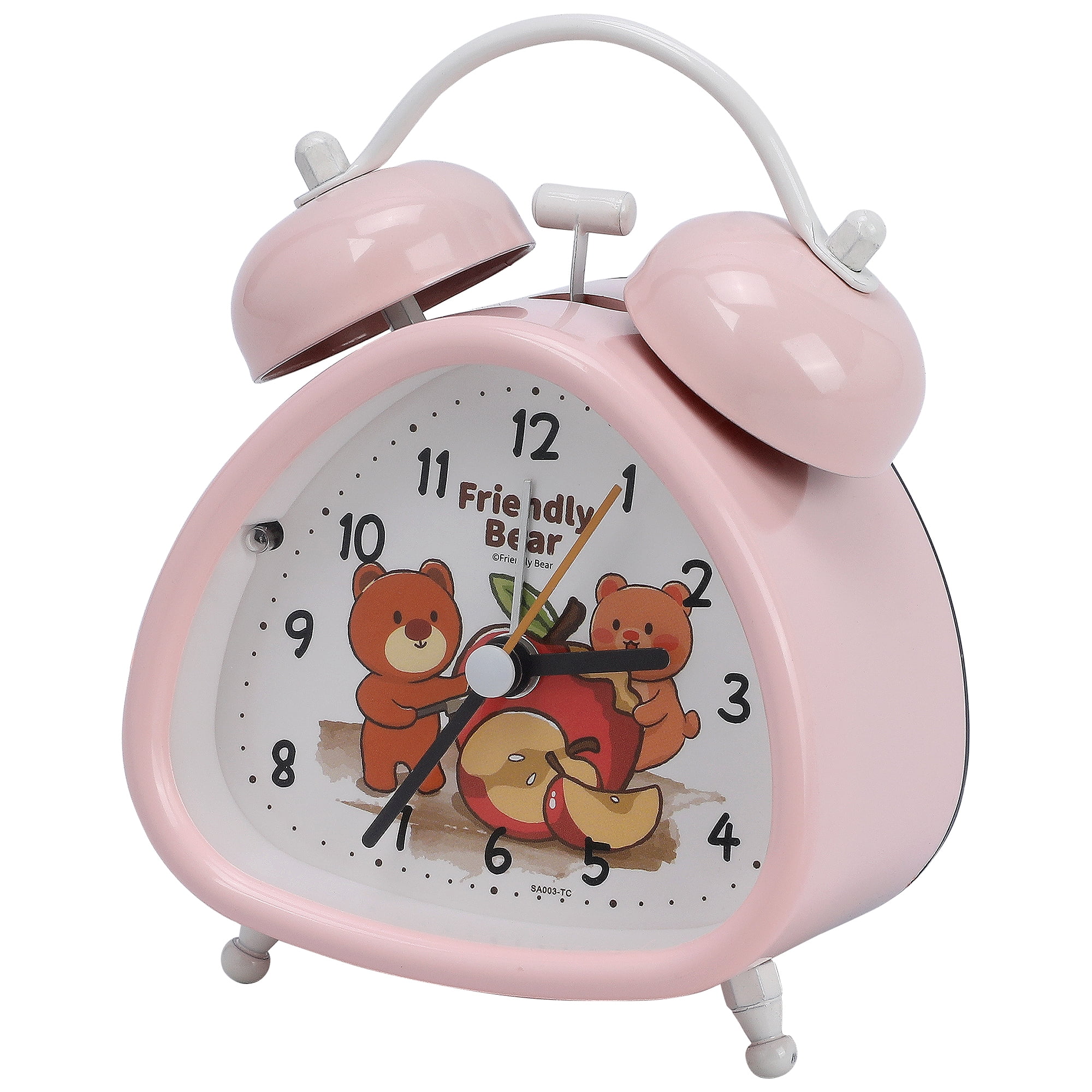 Unique Bargains Triangle Shape Alarm Clock Pink 4.4"L x 2.2"W x 3.4"H