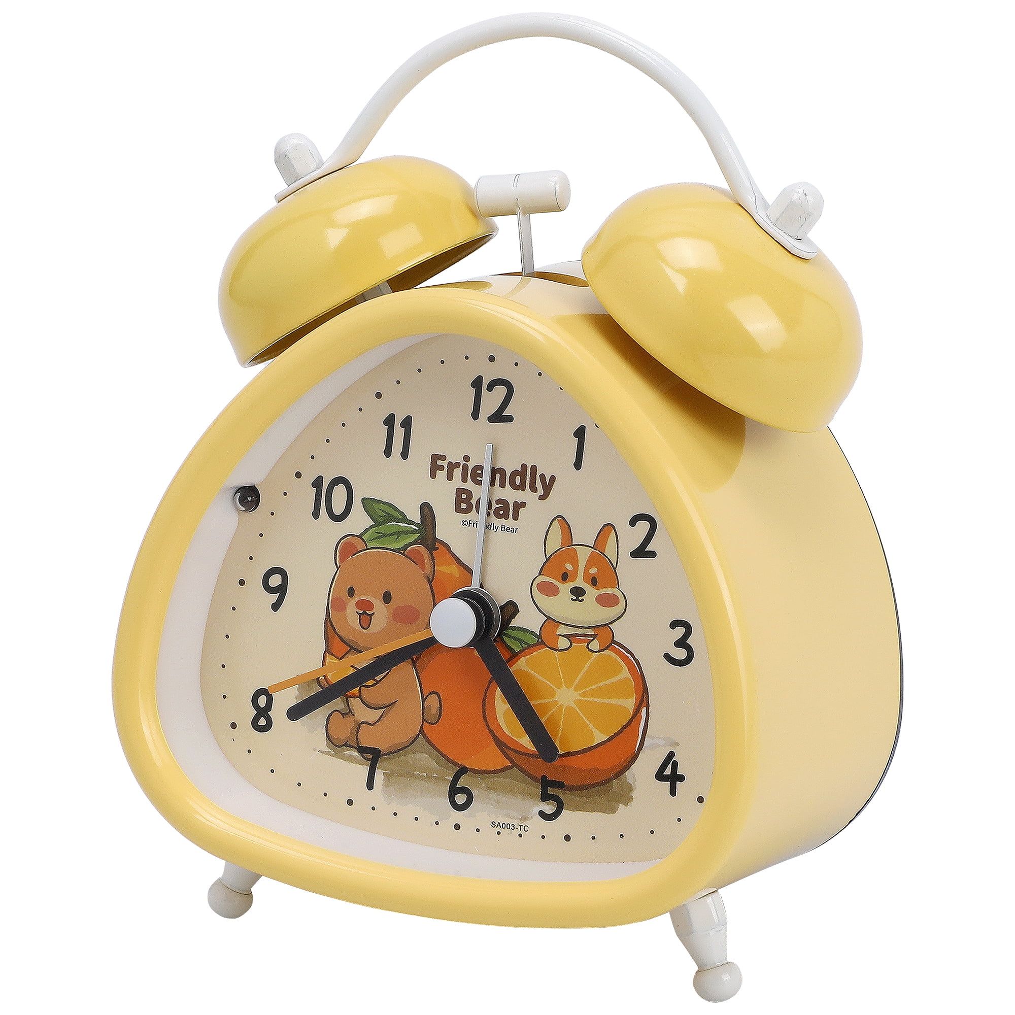Unique Bargains Triangle Shape Alarm Clock Yellow 4.4"L x 2.2"W x 3.4"H