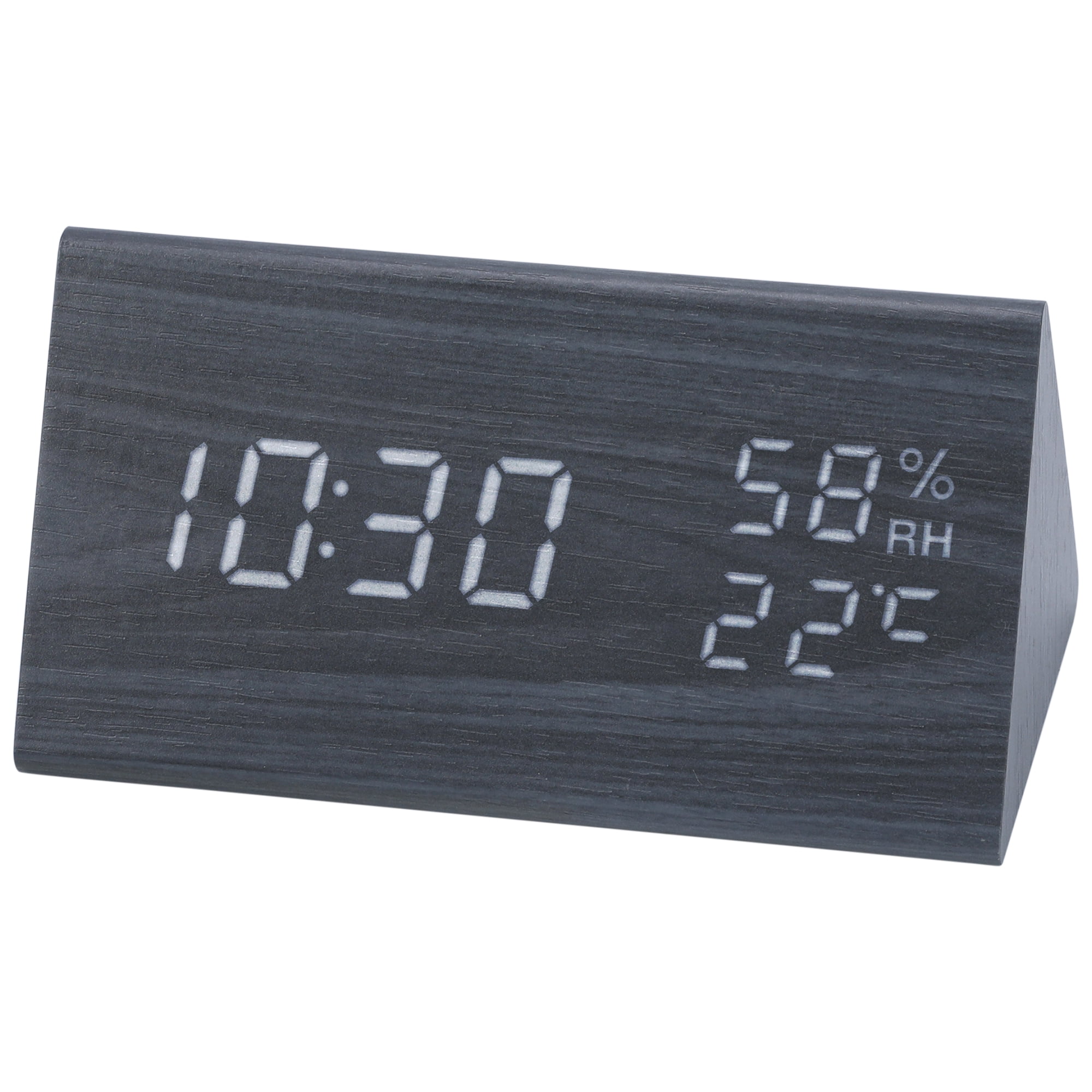 Unique Bargains Triangular Electric Alarm Clock Black 5.9"L x 3.1"W x 3.1"H