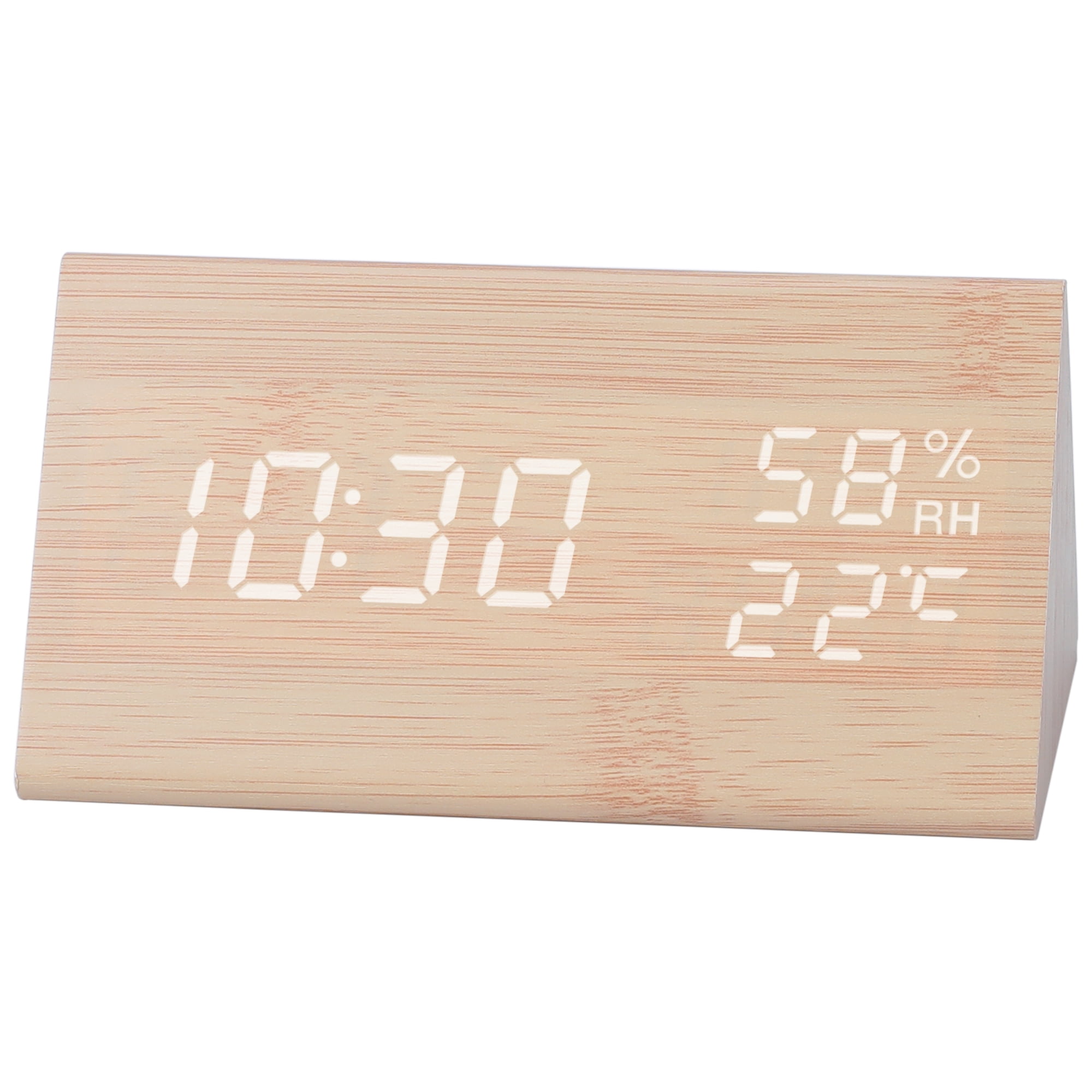 Unique Bargains Triangular Electric Alarm Clock Khaki 5.9"L x 3.1"W x 3.1"H