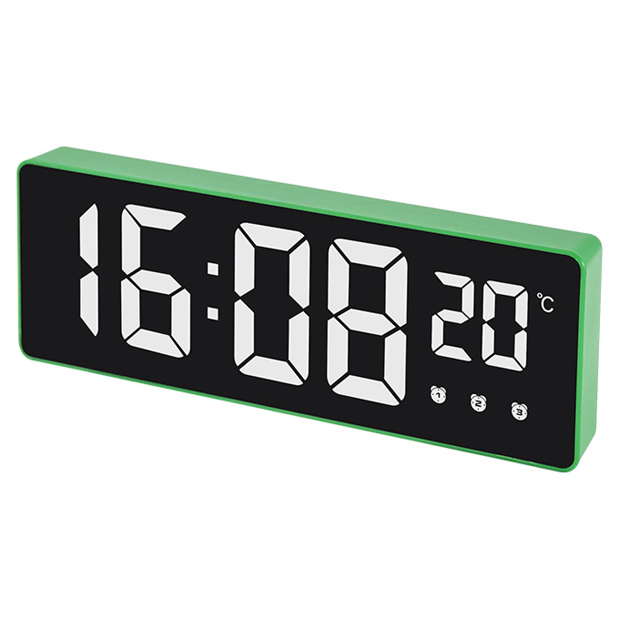 Unique Bargains Triple Alarm Clock for Bedroom Green