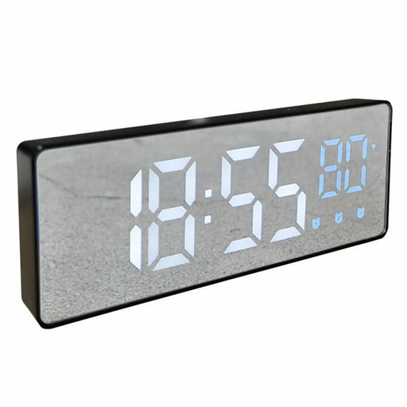 Unique Bargains Triple Alarm Clock with Big Numbers Display for Deep Sleepers Blue