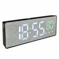 thumbnail image 1 of Unique Bargains Mirror Alarm Clock with 2 Dimmers and Big Numbers 6.3"L x 1"W x 2.4"H, 1 of 6