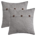 thumbnail image 1 of Unique Bargains Triple Button Decorative Pillowcases Grey 18" x 18", 1 of 6