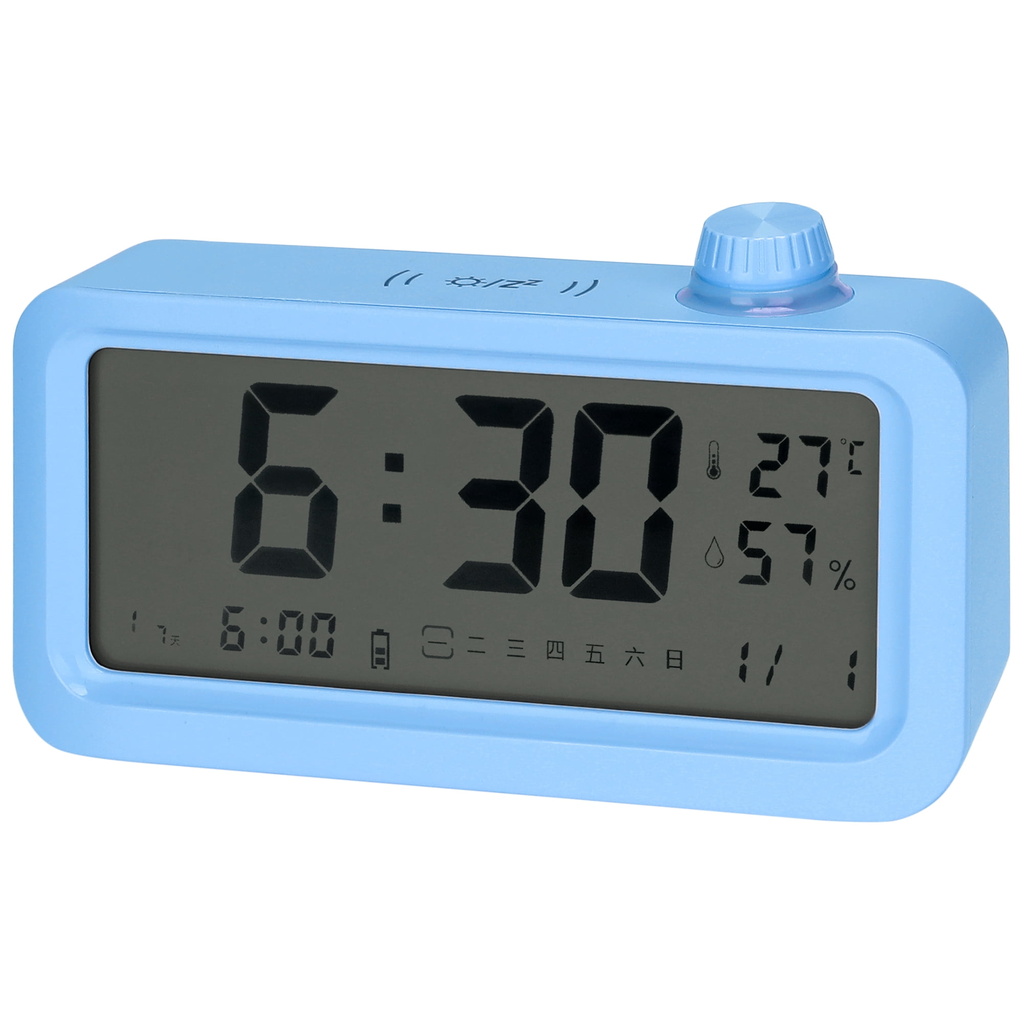 Unique Bargains Triple Digital Alarm Clock Snooze for Deep Sleepers Blue