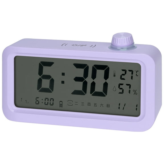 Unique Bargains Triple Digital Alarm Clock Snooze for Deep Sleepers Purple