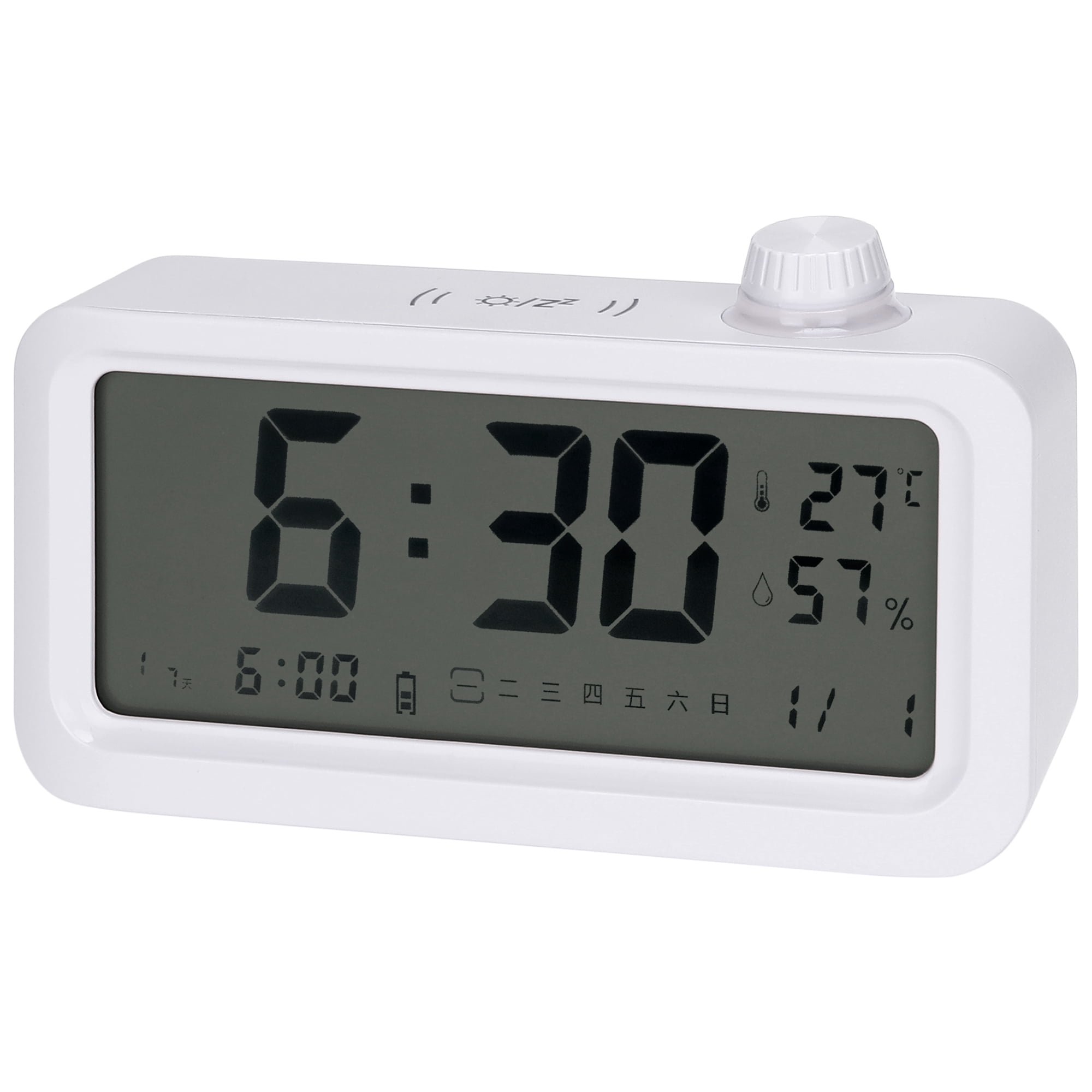 Unique Bargains Triple Digital Alarm Clock Snooze for Deep Sleepers White