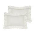 thumbnail image 1 of Unique Bargains Triple Ruffle Bedding Pillow Shams Set of 2 with Envelope Closure White Queen, 1 of 7