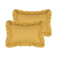 thumbnail image 1 of Unique Bargains Triple Ruffle Bedding Pillow Shams Set of 2 with Envelope Closure Yellow Queen, 1 of 7
