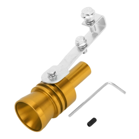 Unique Bargains Turbo Sound Exhaust Muffler Pipe Whistle Rear Tailpipe XL Motorcycle Roar Maker Aluminum Gold Tone 1 Set