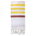 thumbnail image 1 of Unique Bargains Turkish Striped Cotton Beach Towel with Tassel Trim Brown 71" x 40", 1 of 8
