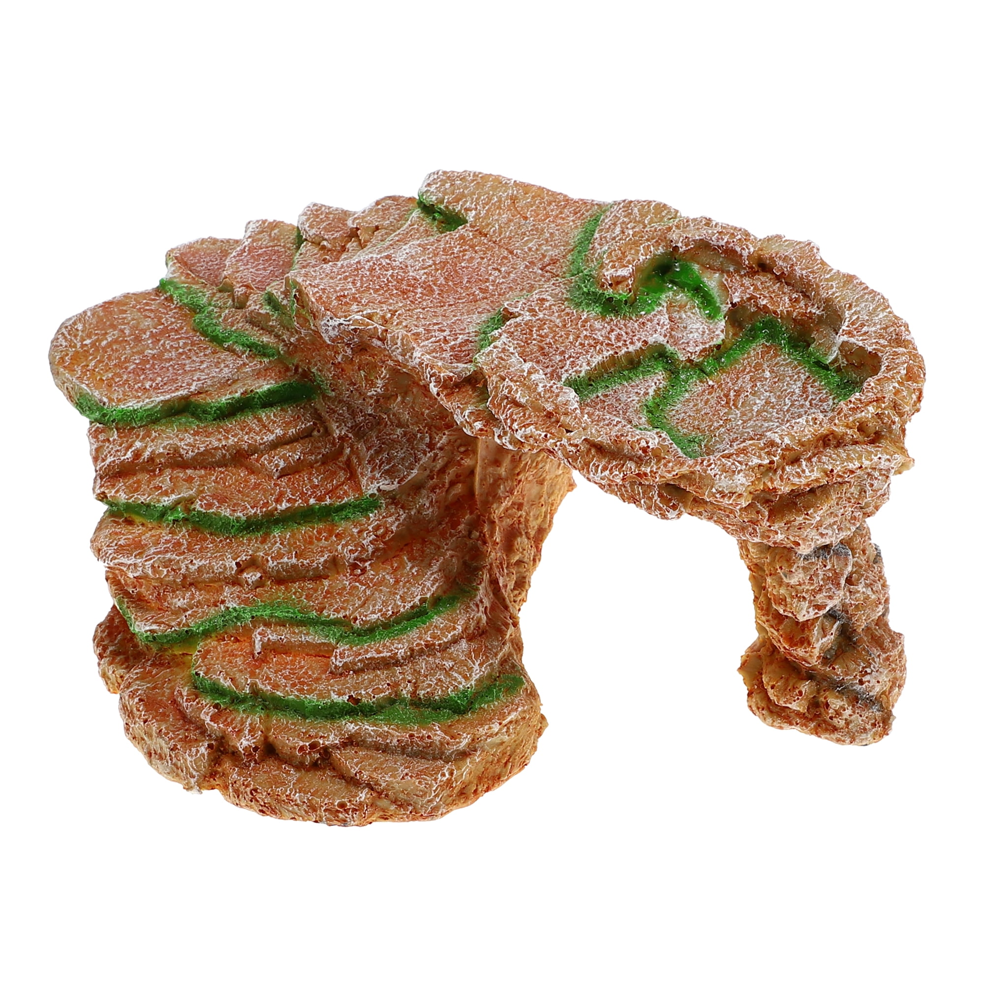 Unique Bargains Turtle Basking Platform Resin Tortoise Rock Aquarium Ornament 9.7"x6.7"x4.1" Orange Green