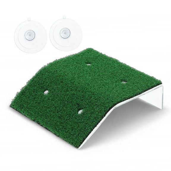 Unique Bargains Turtle Basking Platform Simulation Grass Turtle Resting Basking Dock Decoration Natural Reptile Ramp for Turtle Habitat Green