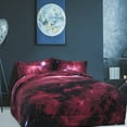 thumbnail image 1 of Unique Bargains Twin Size 3Pcs Galaxy Pattern Red  All-season Down Comforter Set, 1 of 7