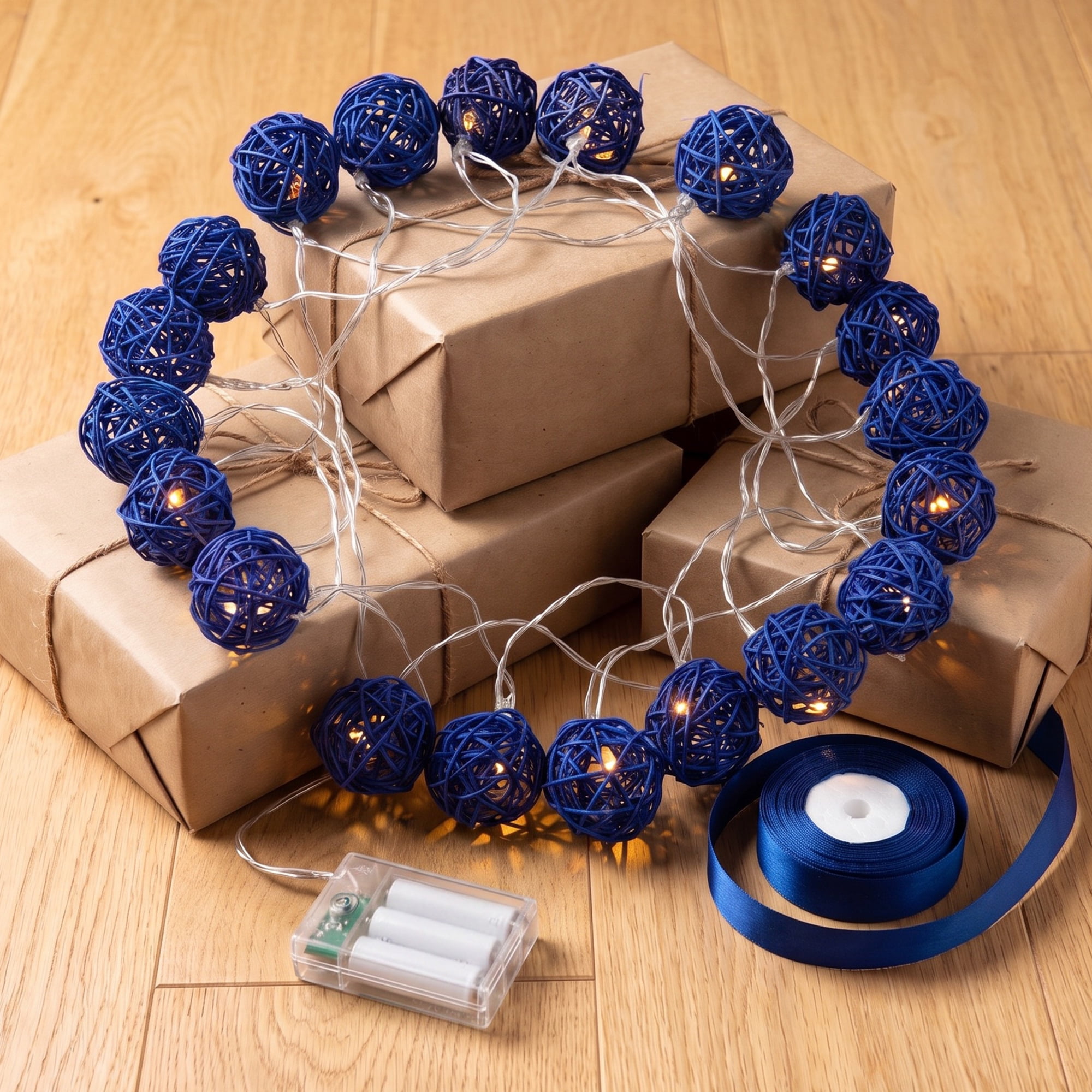 Unique Bargains Twinkle Lights for Home with Flexible Design 13.1 ft Blue Battery Operated