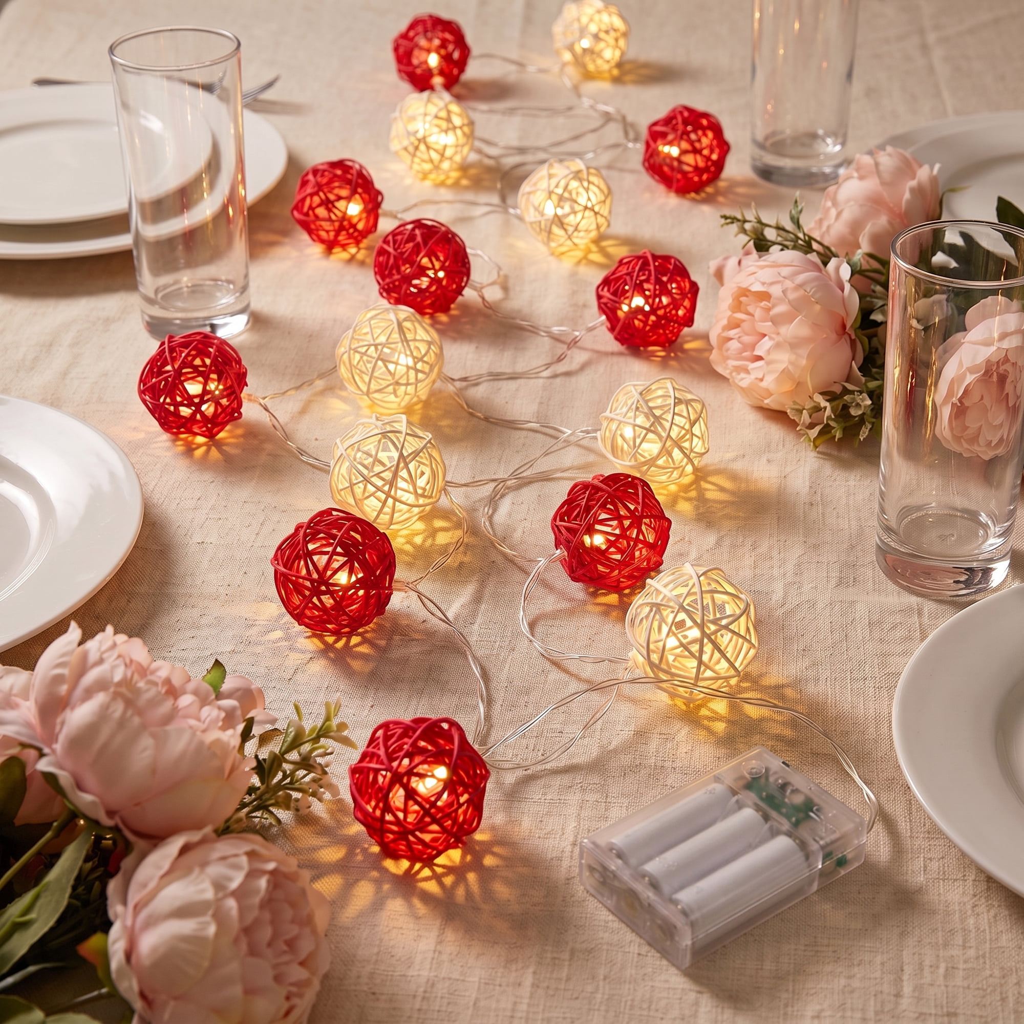 Unique Bargains Twinkle Lights with Flexible Design 13.1 ft Red Light Battery Operated