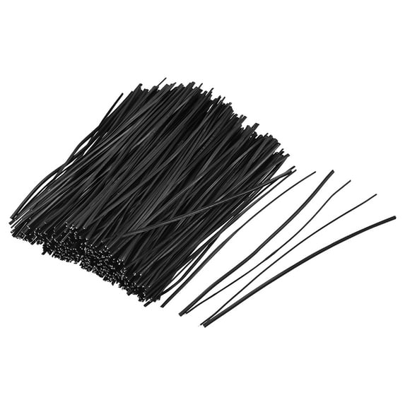 Unique Bargains Twist Ties Metal, Plastic 100mm x 1.8mm Plastic Black Cable Cord Ties 500pcs