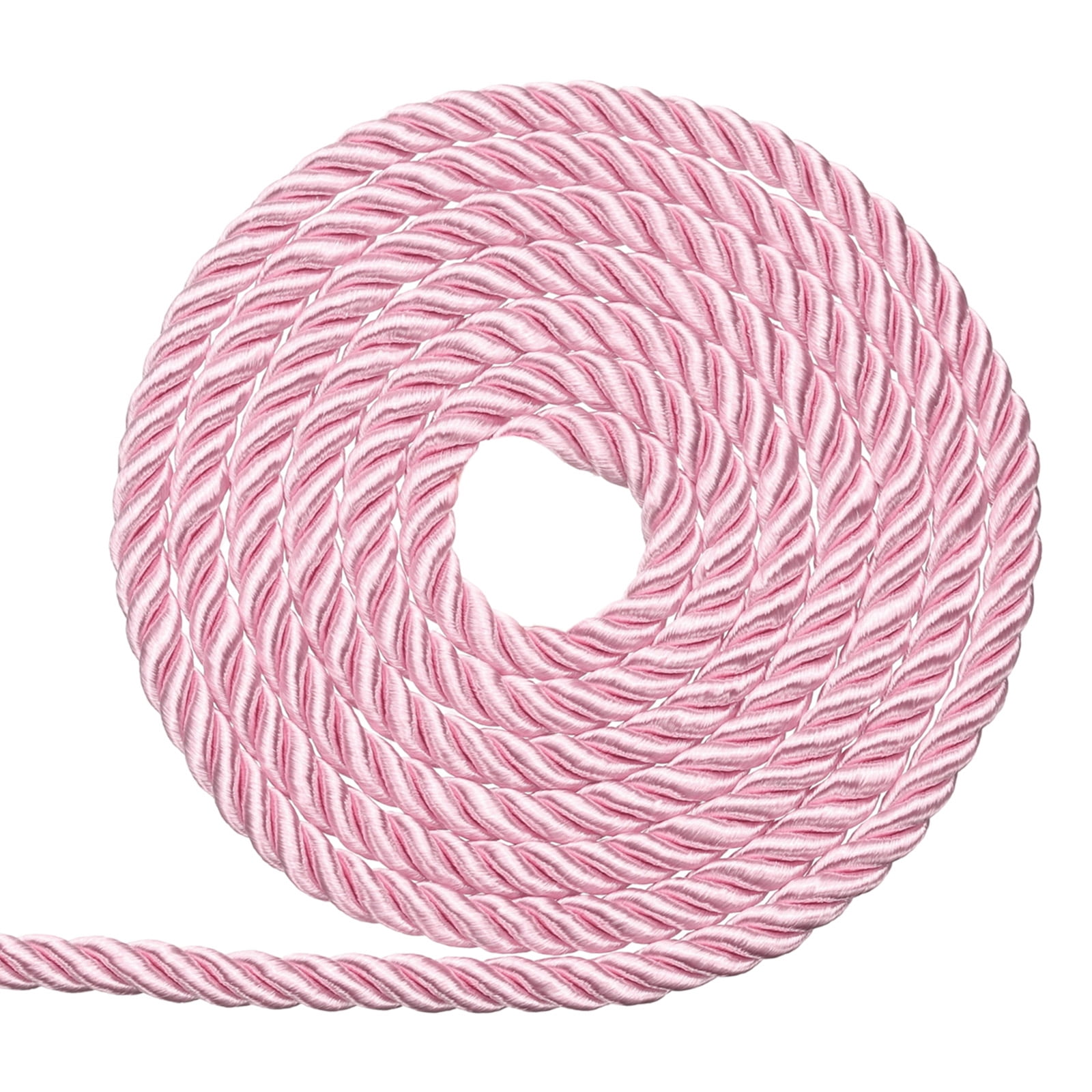 Unique Bargains Twisted Cord Trim 3-Ply Polyester Braided Rope Light Pink