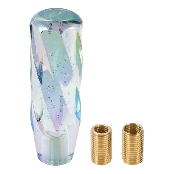 Unique Bargains Twisted Pattern Crystal 15cm Shift Knob Gear Shifter Knob Acrylic Stick Shifter Lever Knob for Automatic Manual Vehicle W/ 2 Adapter Multicolor 1 Set