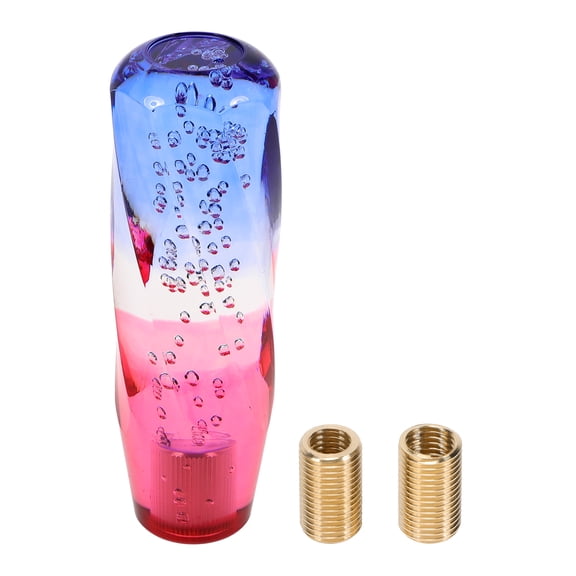 Unique Bargains Twisted Pattern Crystal Shift Knob Gear Shifter Knob Acrylic Stick Shifter Lever Knob for Automatic and Manual Vehicle with 2 Adapter Blue Red 1 Set