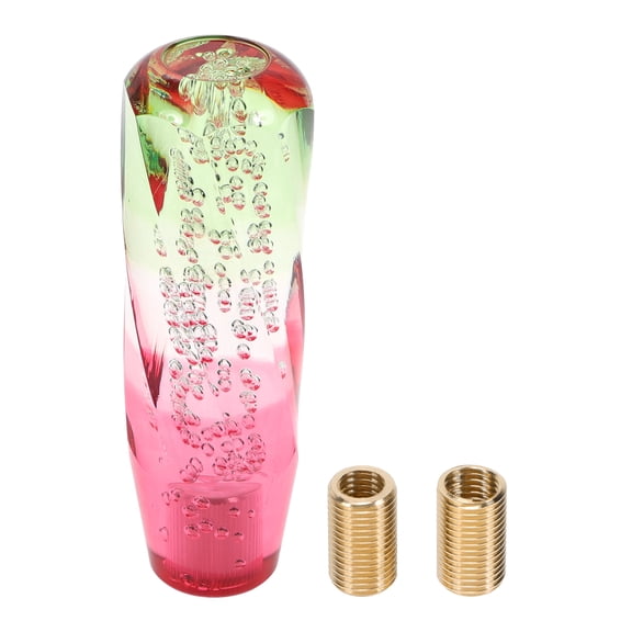 Unique Bargains Twisted Pattern Crystal Shift Knob Gear Shifter Knob Acrylic Stick Shifter Lever Knob for Automatic and Manual Vehicle with 2 Adapter Green Red 1 Set