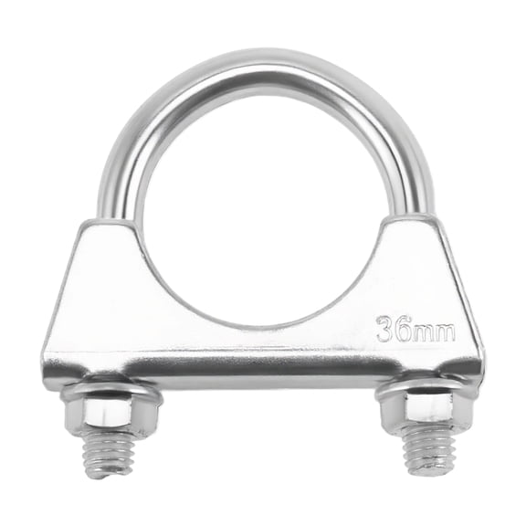Unique Bargains U Bolt Muffler Exhaust Clamp 1.38" Galvanized Iron U-Bolt Muffler Tip Exhaust Hook Silver Tone U-Bolt Clamp for 35 mm Tip Pipes Connection 1 pcs
