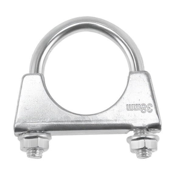 Unique Bargains U Bolt Muffler Exhaust Clamp 1.5" Galvanized Iron U-Bolt Muffler Tip Exhaust Hook Silver Tone U-Bolt Clamp for 38 mm Tip Pipes Connection 1 pcs