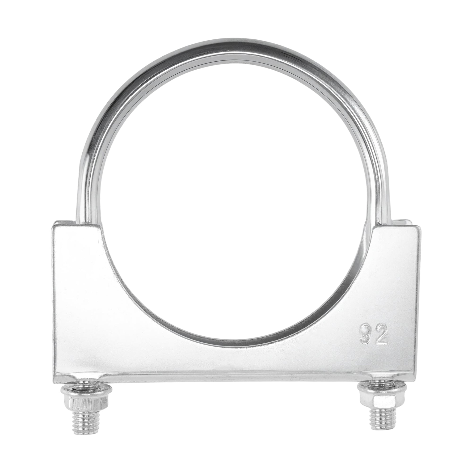 Unique Bargains U Bolt Muffler Exhaust Clamp 3.5" Galvanized Iron U-Bolt Muffler Tip Exhaust Hook Silver Tone U-Bolt Clamp for 89 mm Tip Pipes Connection 1 Pcs