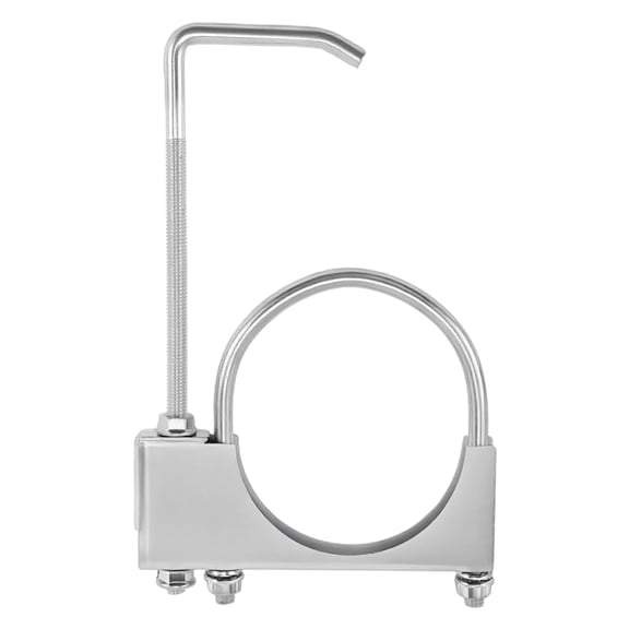 Unique Bargains U Bolt Muffler Exhaust Clamp 4.02" Galvanized Iron U-Bolt Muffler Tip Exhaust Hook Silver Tone U-Bolt Clamp for 102 mm Tip Pipes Connection 1 Pc