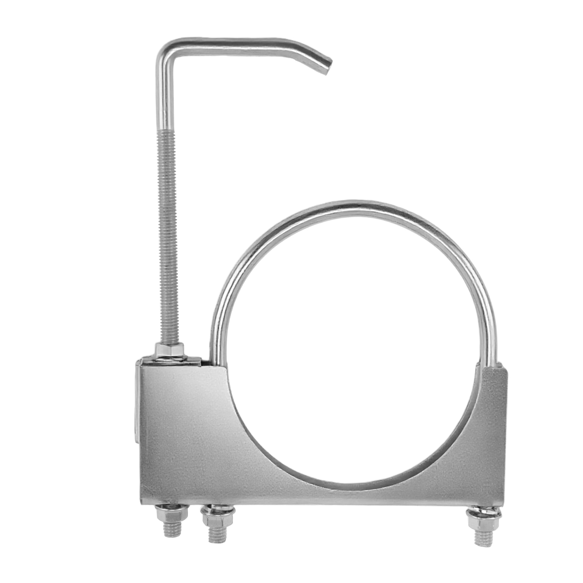 Unique Bargains U Bolt Muffler Exhaust Clamp 5" Galvanized Iron U-Bolt Muffler Tip Exhaust Hook Silver Tone U-Bolt Clamp for 127 mm Tip Pipes Connection 1pc