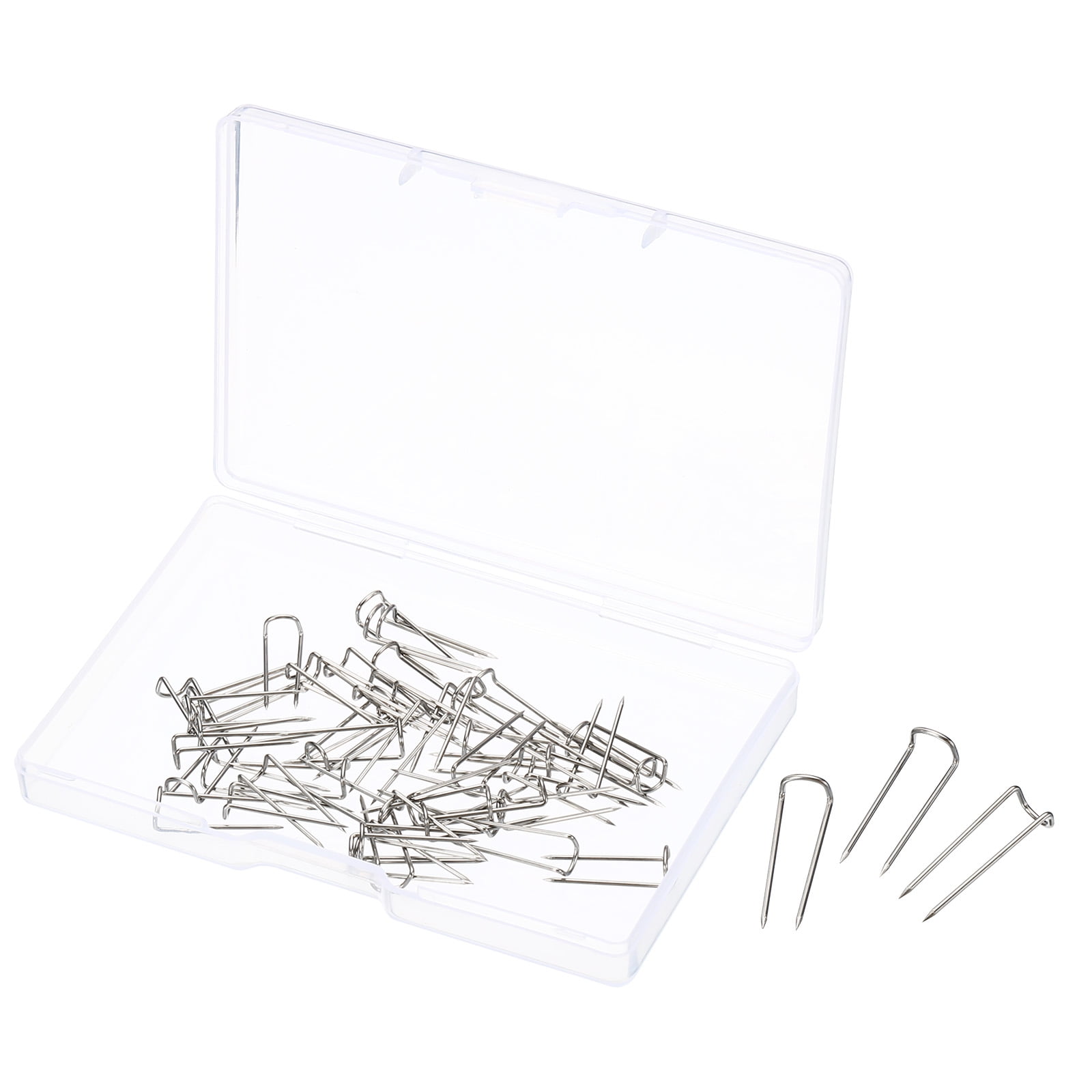 Unique Bargains U-Pins, Steel Dressmaker Ornament Quilting Fork Pin 17mm 50 Pcs