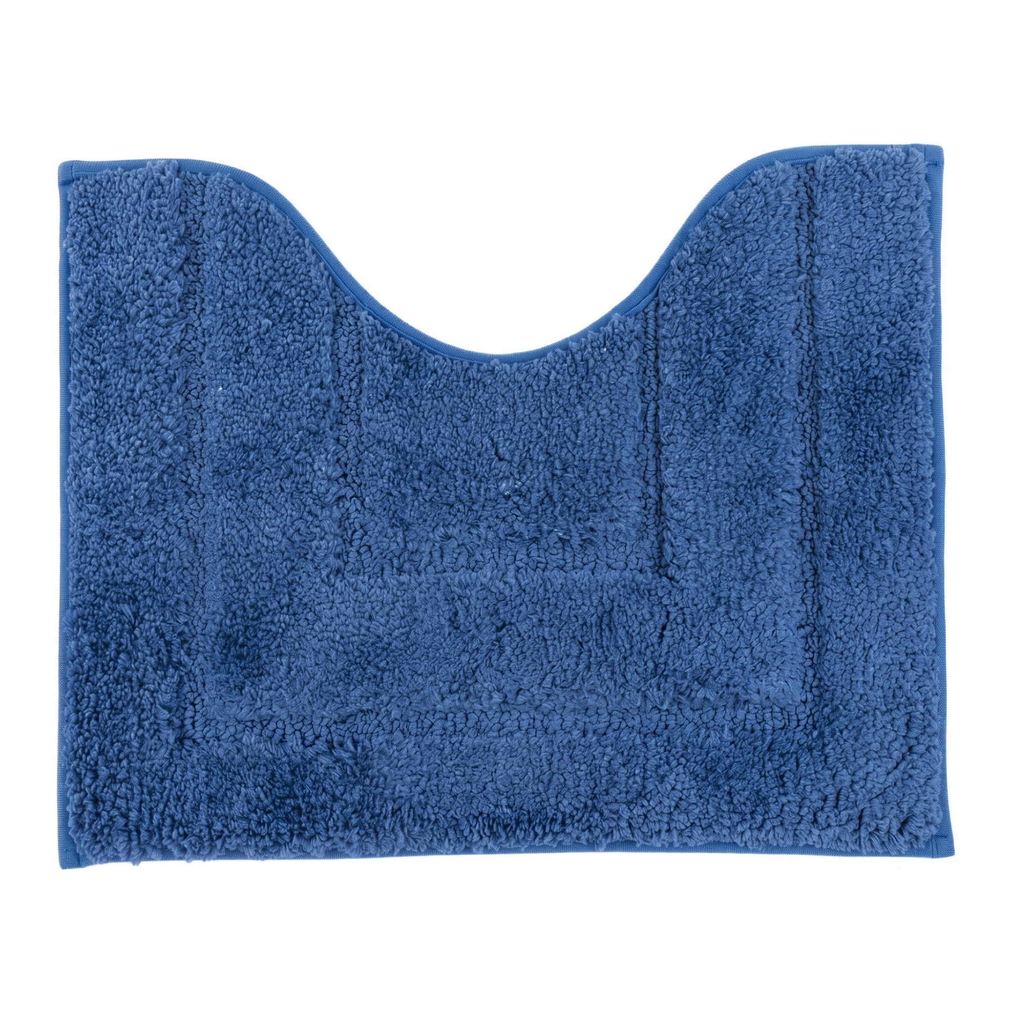 Unique Bargains U-Shaped Absorbent Non Slip Machine Washable Bath Mat Blue 20" x 16"