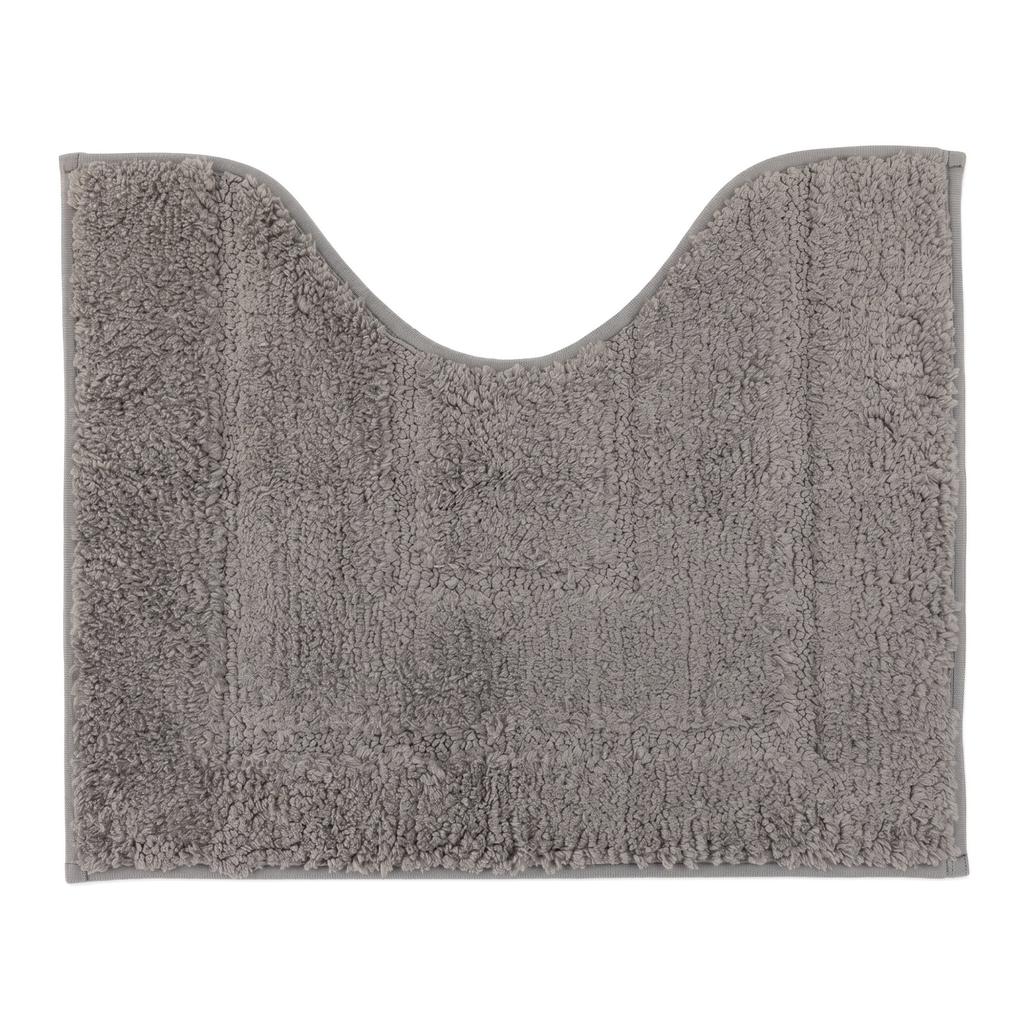 Unique Bargains U-Shaped Absorbent Non Slip Machine Washable Bath Mat Dark Gray 20" x 16"