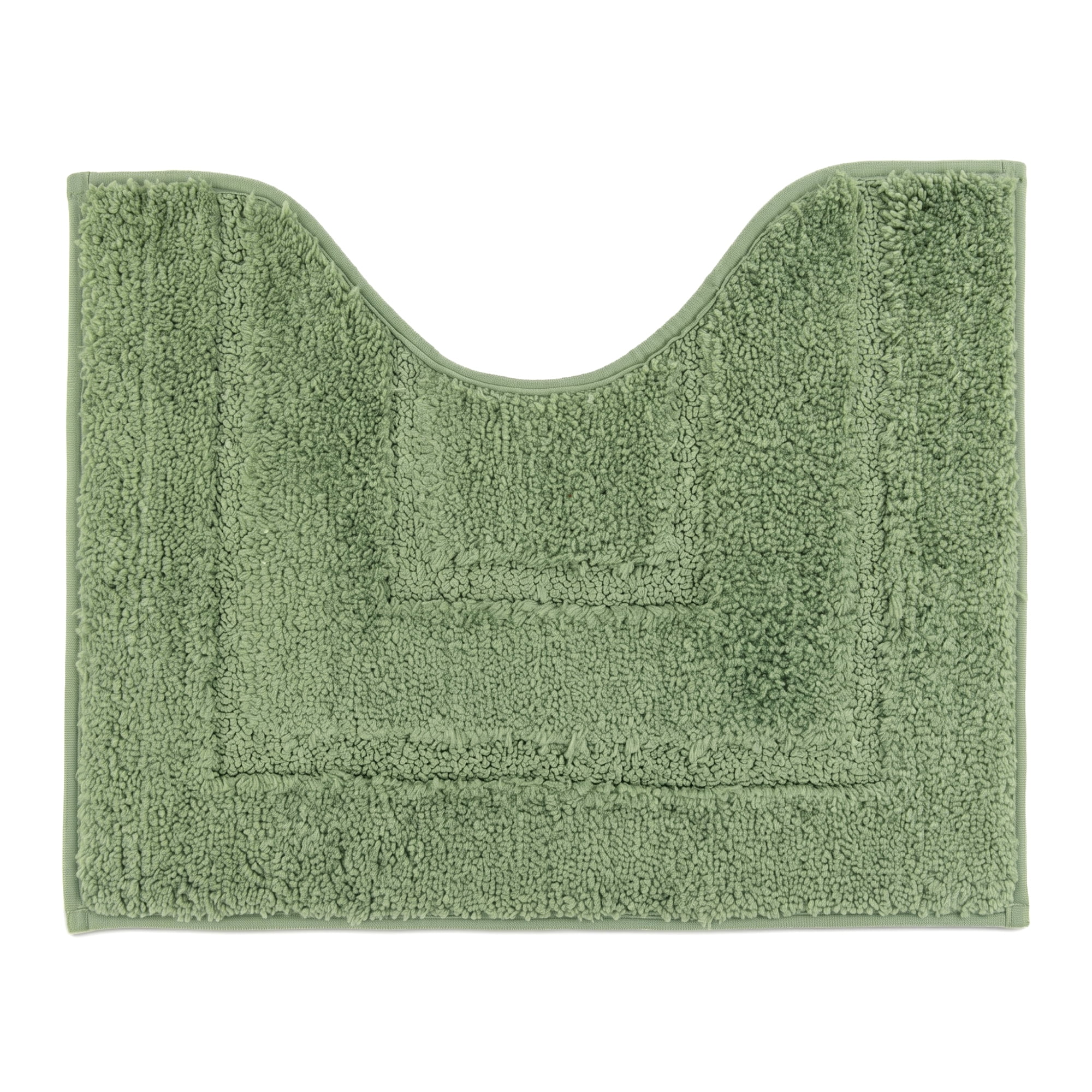 Unique Bargains U-Shaped Absorbent Non Slip Machine Washable Bath Mat Green 20" x 16"