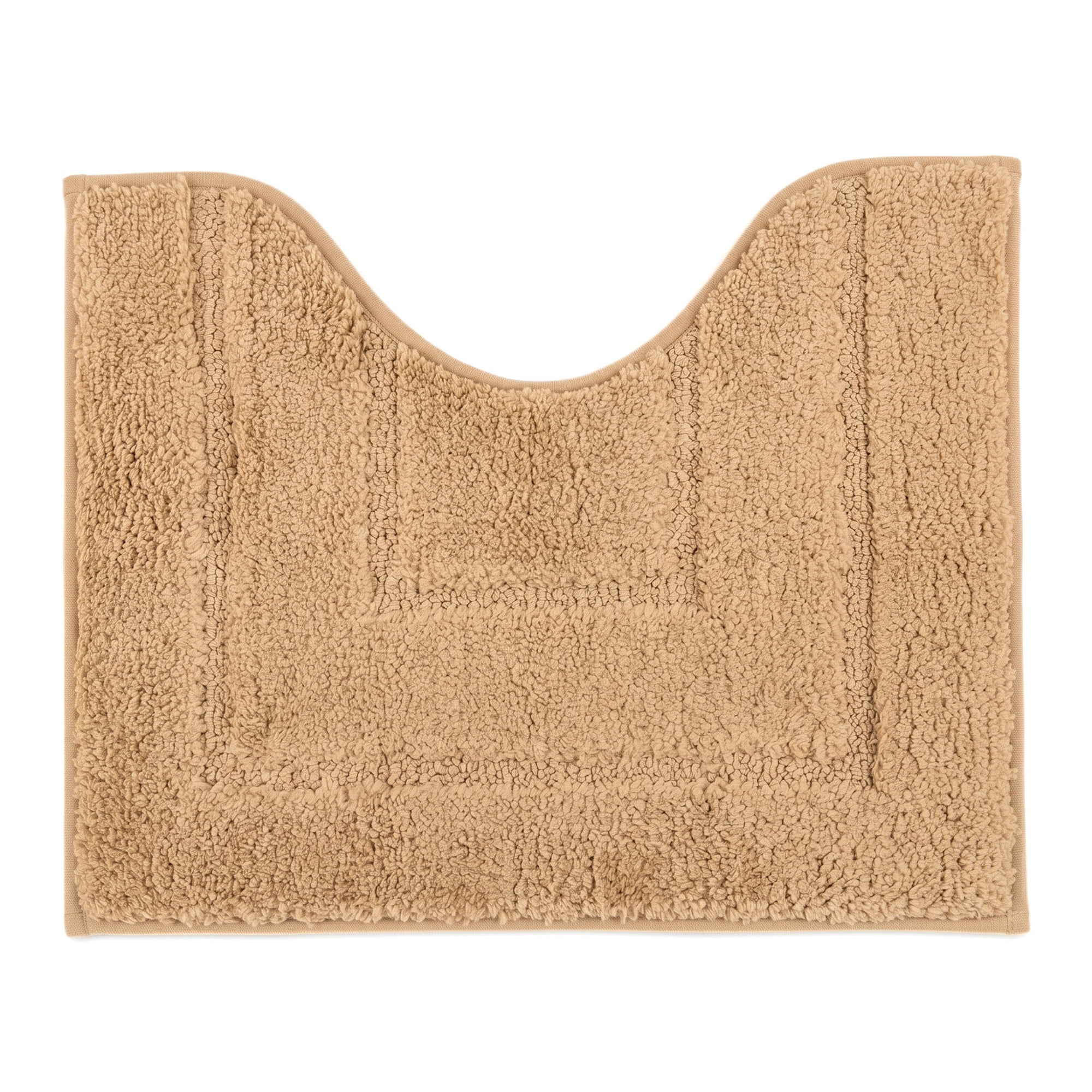 Unique Bargains U-Shaped Absorbent Non Slip Machine Washable Bath Mat Khaki 20" x 16"