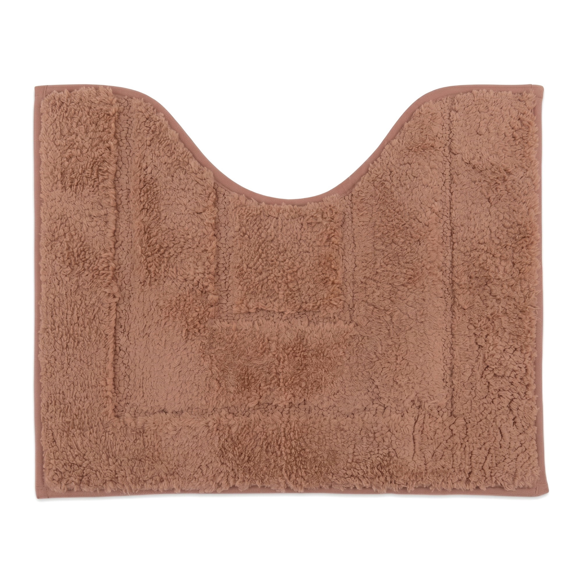 Unique Bargains U-Shaped Absorbent Non Slip Machine Washable Bath Mat Red 20" x 16"