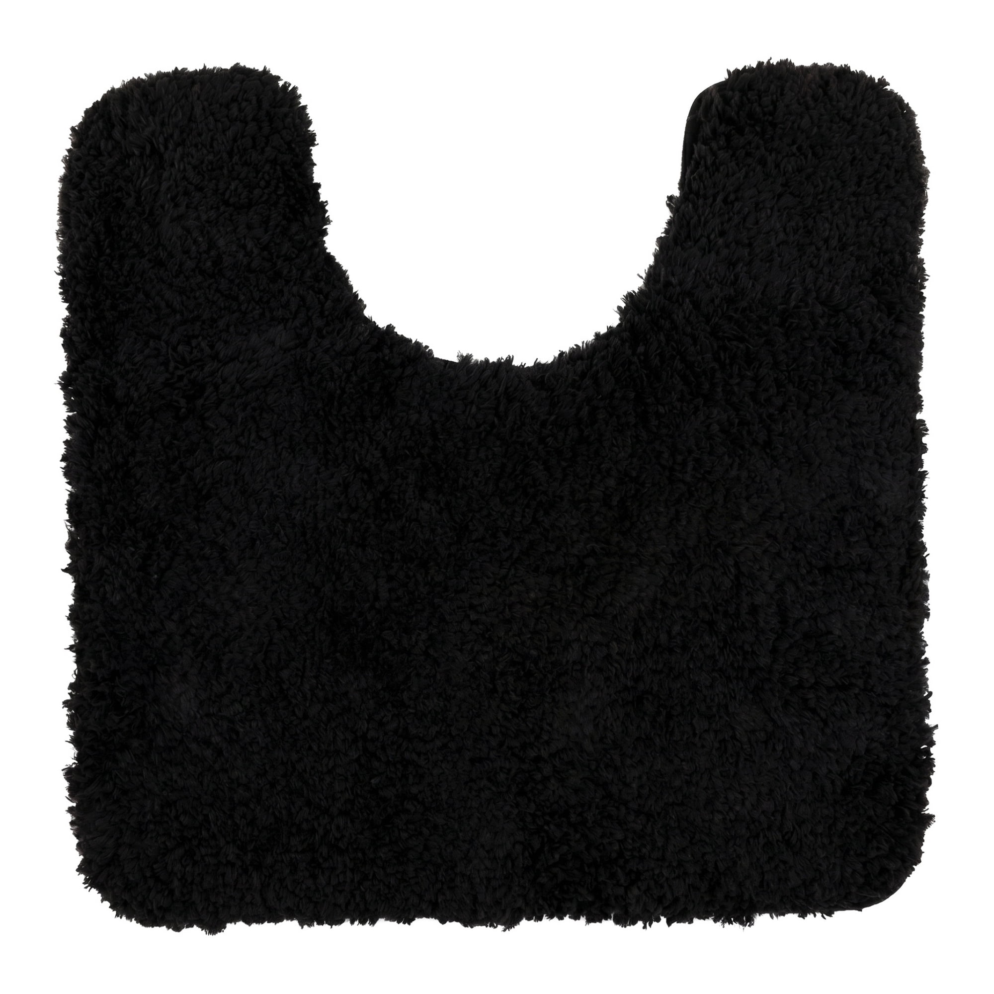 Unique Bargains U-Shaped Absorbent Non Slip Washable Plush Bath Mat Black 20" x 20"