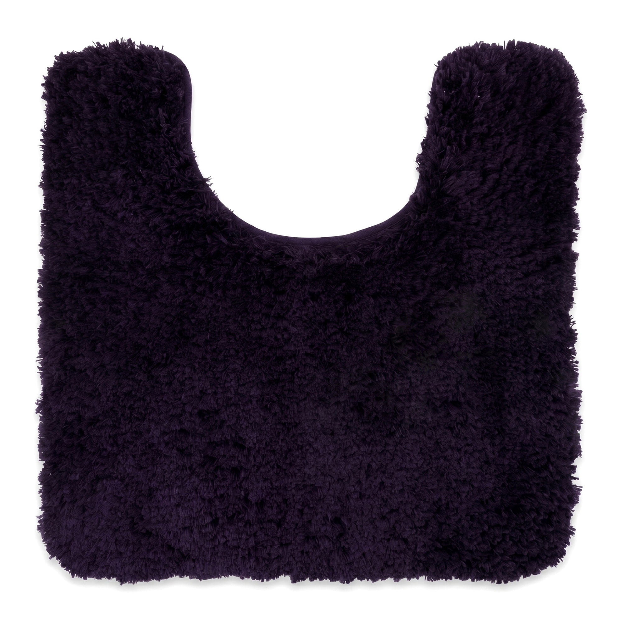 Unique Bargains U-Shaped Absorbent Non Slip Washable Plush Bath Mat Dark Purple 20" x 20"
