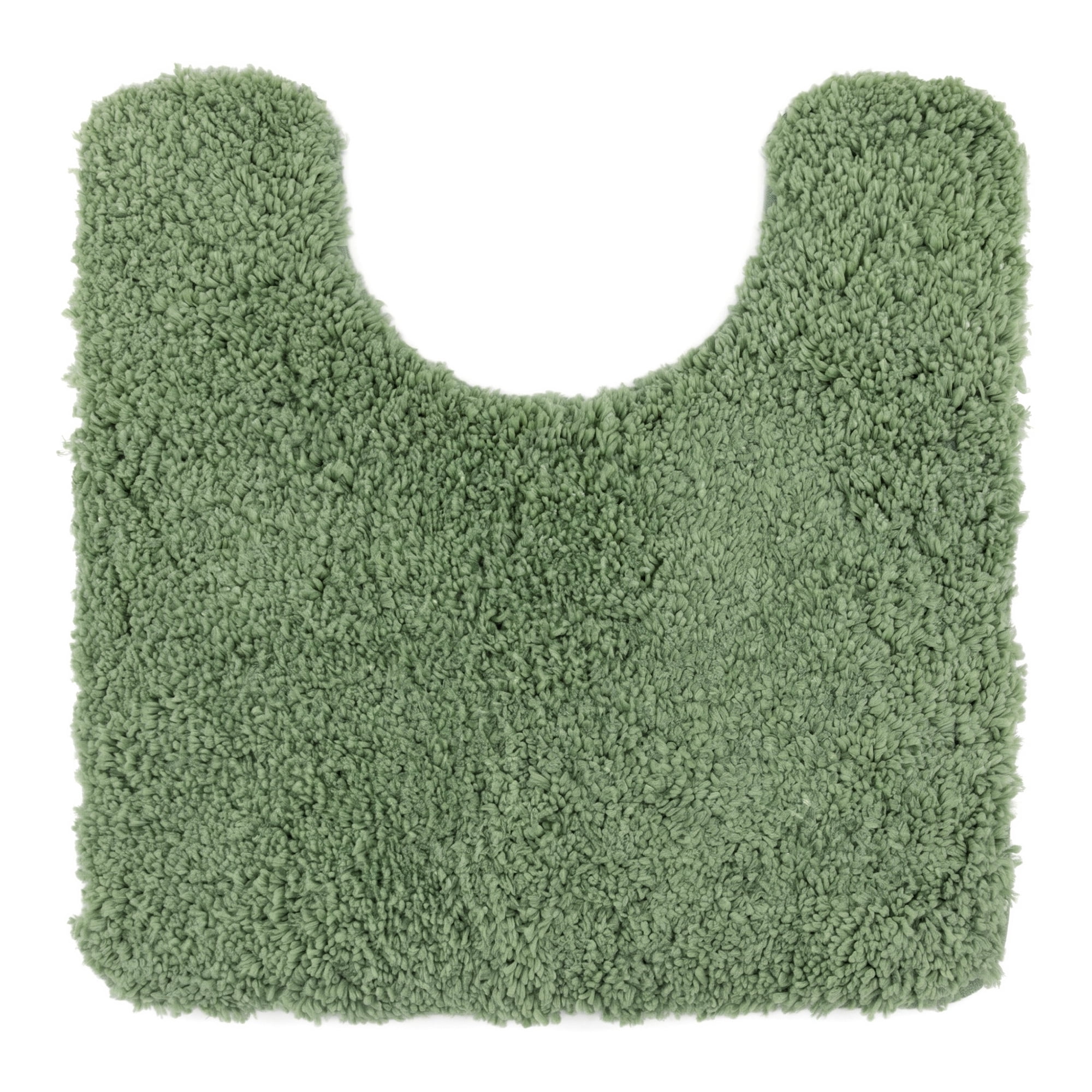 Unique Bargains U-Shaped Absorbent Non Slip Washable Plush Bath Mat Green 20" x 20"