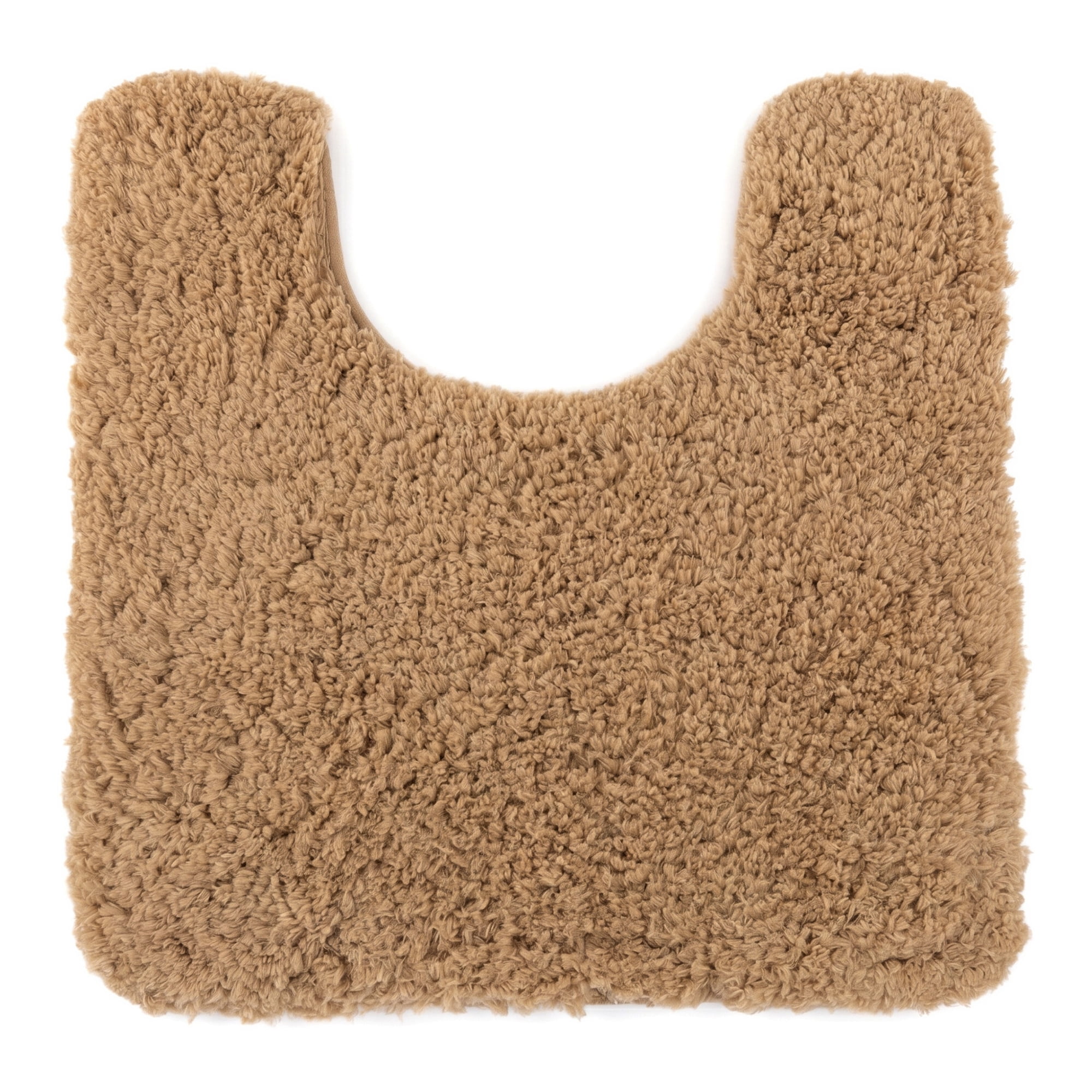 Unique Bargains U-Shaped Absorbent Non Slip Washable Plush Bath Mat Khaki 20" x 20"