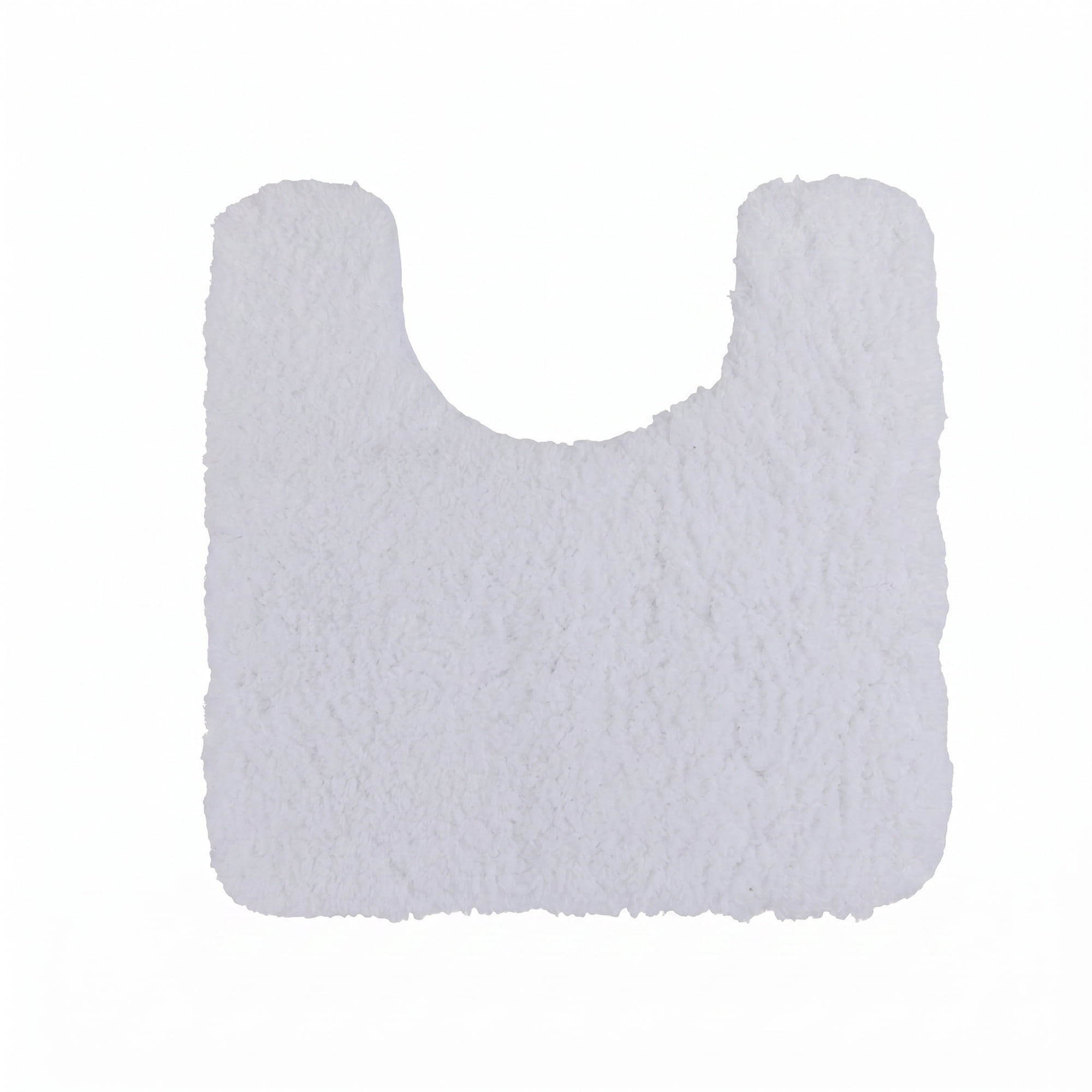 Unique Bargains U-Shaped Absorbent Non Slip Washable Plush Bath Mat White 20" x 20"