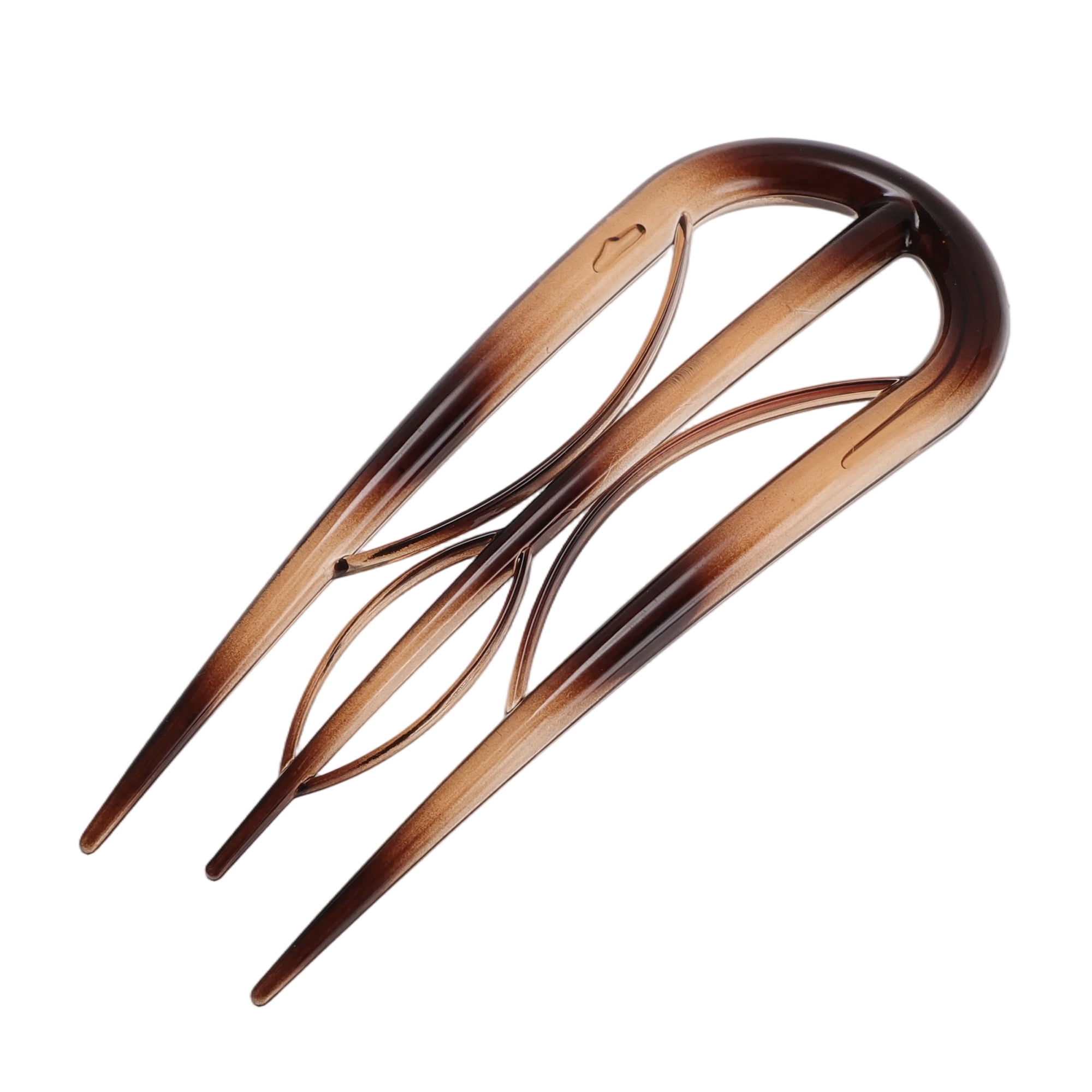 Unique Bargains U-shaped Hair Pin 3.94"x1.50" 1 Pc Glossy Brown