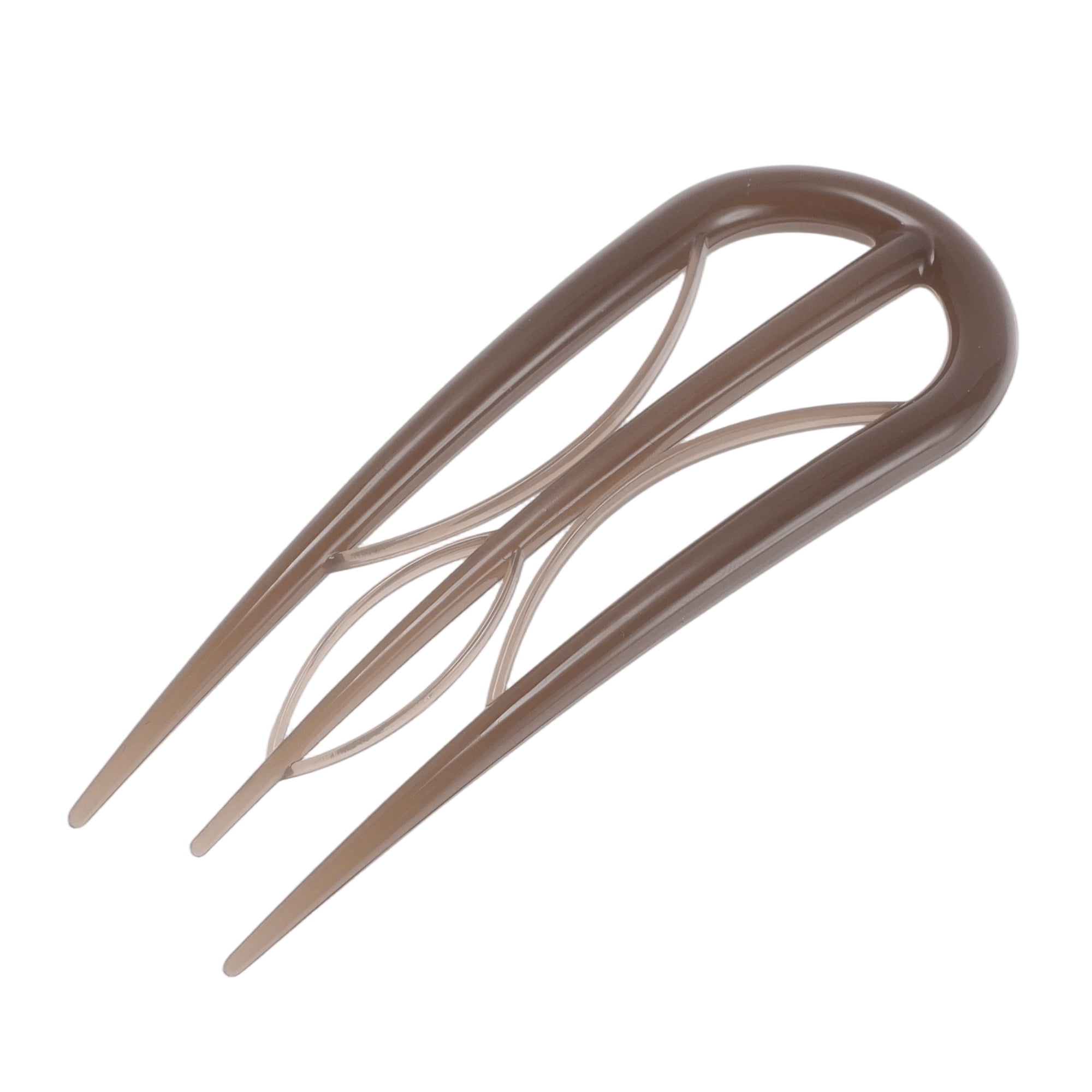 Unique Bargains U-shaped Hair Pin 3.94"x1.50" 1 Pc Glossy Dark Brown